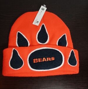 NEW Chicago Bears "Bear Paw" Skull Cap Winter Hat! Cuffed Beanie. Orange. Unisex